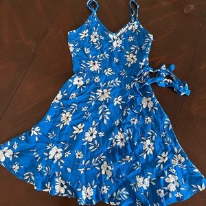 Size S “Te Ami” brand Tropical Cobalt Blue Dress